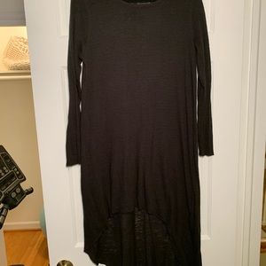 Long black cotton sheer sweater